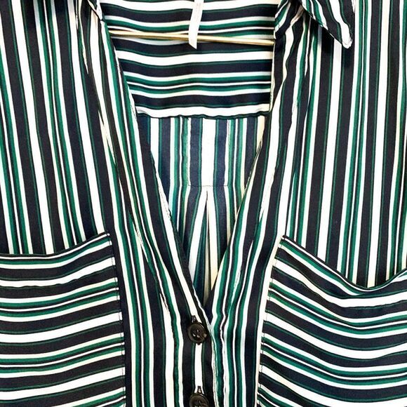 Free People Mad About You Blue Green Striped Top - Picture 5 of 10